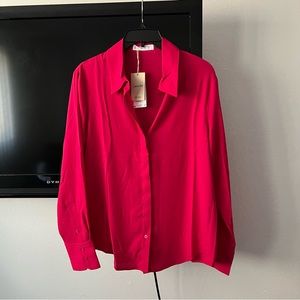 Mango button down flowy shirt blouse size 4